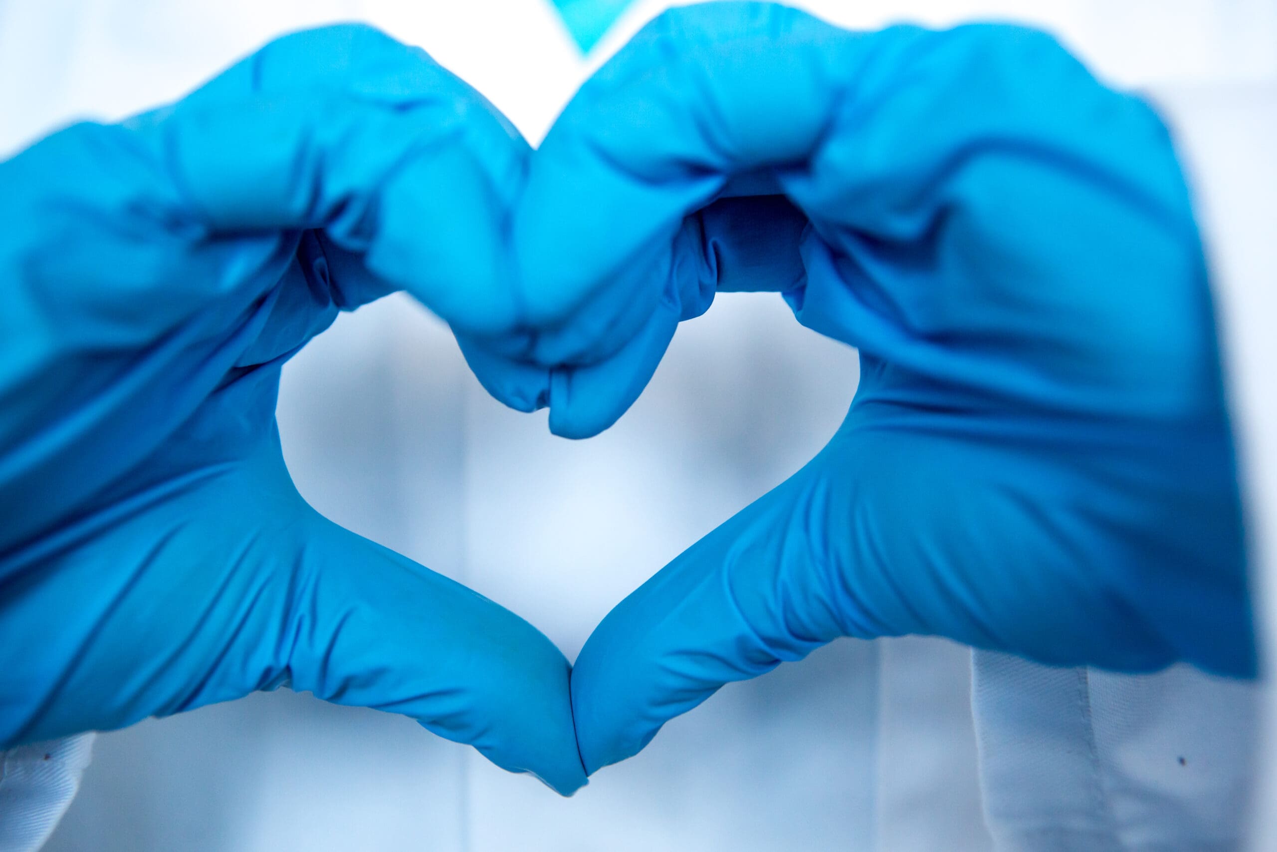 Doctor wearing protective gloves